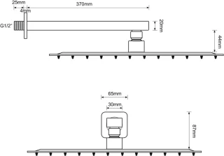 RVS Regendouchekop 30 cm Vierkant