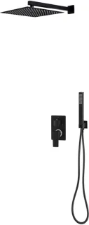 RVS Regendouchesysteem 40 cm - Zwart