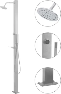 RVS Tuindouchepaneel 210 cm