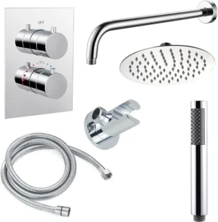 Saar Regendouche Set Inbouw Rond 20cm Chroom Thermostaat