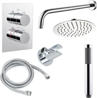 Saar Regendouche Set Inbouw Rond 20cm Chroom Thermostaat
