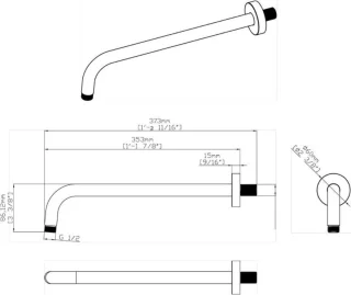 Saar Regendouche Set Zwart 20cm Inbouw Thermostaatkraan Handdouche
