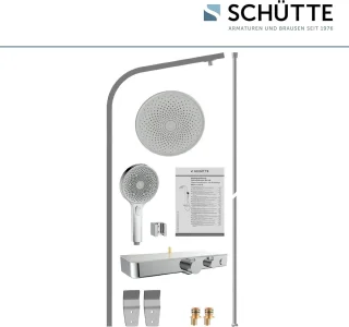 Samoa Rain 60570 douchepaneel grijs chroom met thermostaat