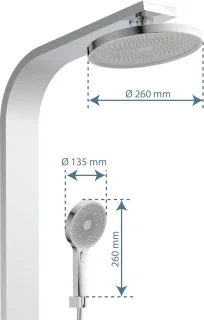Samoa Rain 60570 douchepaneel grijs chroom met thermostaat
