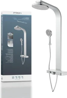 Samoa Rain 60570 douchepaneel grijs chroom met thermostaat