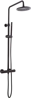 Sani Royal Regendouche Mat Zwart Thermostaat 20 cm Rond