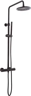 Sani Royal Regendouche Mat Zwart Thermostaat 20 cm Rond