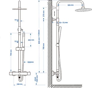 Sanifun Bibi Douchesysteem Chroom