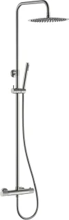 Sanifun Ribber thermostatische regendouche opbouw geborsteld staal
