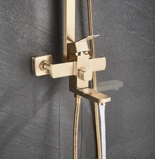 Sanisupreme Arizona opbouw bad doucheset 3-weg goud geborsteld