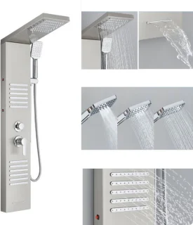 SaniSupreme Capri douchepaneel zilver brush