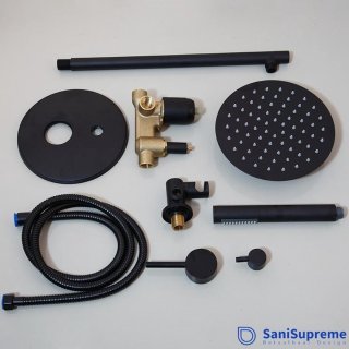 SaniSupreme DeLuxe Turijn Doucheset Inbouw Mat Zwart