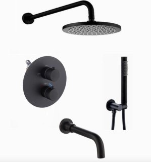 SaniSupreme DeLuxe Turijn Doucheset Inbouw Mat Zwart