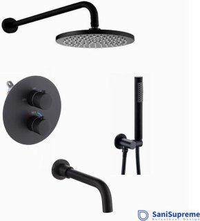 SaniSupreme DeLuxe Turijn Doucheset Inbouw Mat Zwart