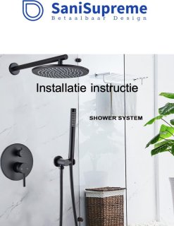 SaniSupreme DeLuxe Turijn Doucheset Inbouw Mat Zwart