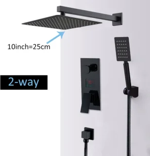 SaniSupreme Genua Premium de Luxe Doucheset LCD 10" Zwart Inbouw