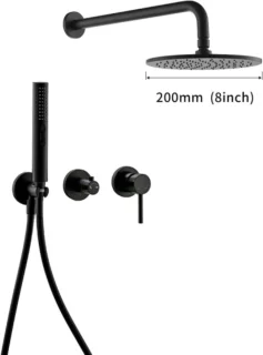 SaniSupreme Grand Canyon 20cm Doucheset Zwart Inbouw