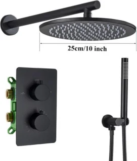 SaniSupreme Inbouw Doucheset Mallorca BlackSeries 10 inch mat zwart