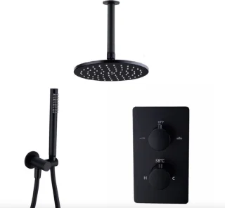 SaniSupreme Inbouw Doucheset Mallorca BlackSeries 10 inch mat zwart