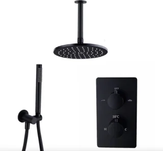 SaniSupreme Inbouw Doucheset Mallorca BlackSeries 10 inch mat zwart