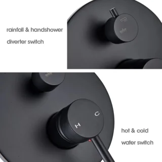 SaniSupreme Inbouw Plafond Doucheset Blackline 25 cm Rond Mat Zwart