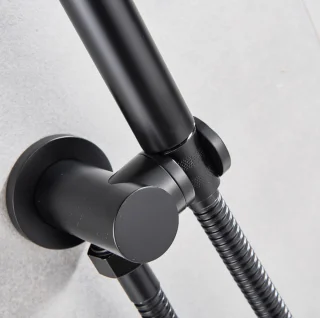 SaniSupreme Inbouw Plafond Doucheset Blackline 25 cm Rond Mat Zwart