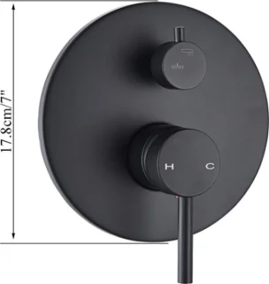 SaniSupreme Inbouw Plafond Doucheset Blackline 25 cm Rond Mat Zwart