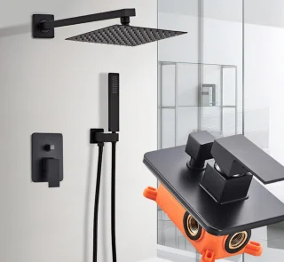 Sanisupreme Milano Premium Inbouw Doucheset Mat Zwart Vierkant