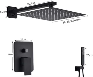 Sanisupreme Milano Premium Inbouw Doucheset Mat Zwart Vierkant
