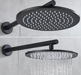 SaniSupreme Monaco 12 inch regendouche 2-weg zwart inbouw