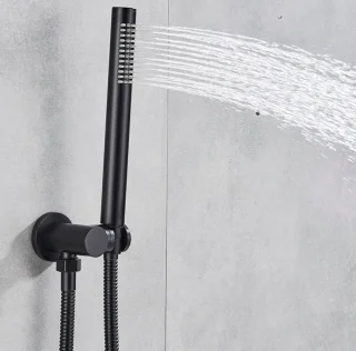 SaniSupreme Monaco 12 inch regendouche 2-weg zwart inbouw