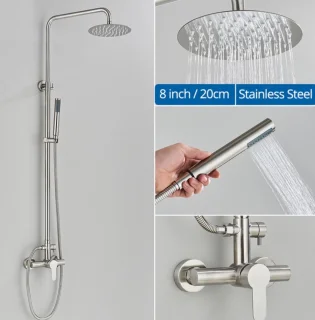 SaniSupreme Orlando opbouw regendoucheset 20 cm rond staal