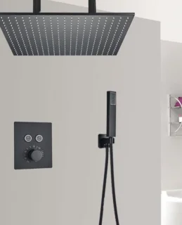 SaniSupreme San Francisco Inbouw Thermostatische Doucheset 60 cm Mat Zwart