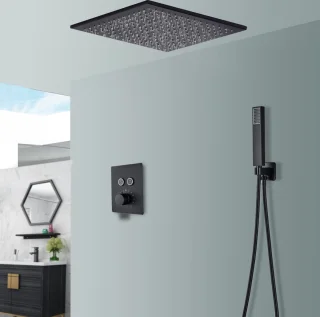 SaniSupreme San Francisco Inbouw Thermostatische Doucheset 60 cm Mat Zwart