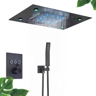 SaniSupreme SmartPulse Doucheset Alicante 3-Weg Inbouw Mat Zwart