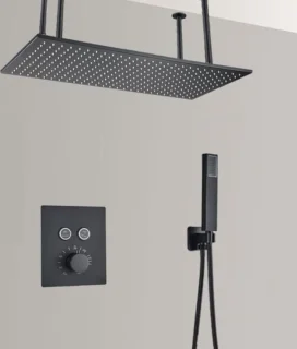 SaniSupreme SmartPulse Monaco Plafond Doucheset 40x80 cm mat zwart