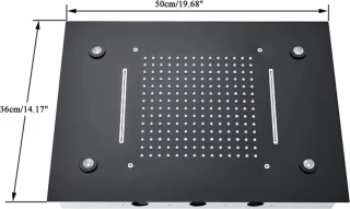 SaniSupreme SmartPulse Plafond LED Regendouche La Paz 50x36 cm Zwart