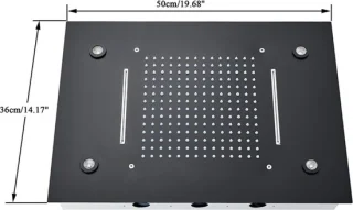SaniSupreme SmartPulse Plafond LED Regendouche La Paz 50x36 cm Zwart