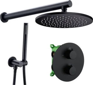 SaniSupreme Turijn Inbouw Doucheset 10 inch mat zwart