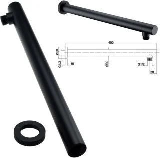 SaniSupreme Turijn Inbouw Doucheset 10 inch mat zwart