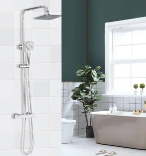 SaniSupreme Vienna Thermostatische Doucheset 8 Inch Chroom Vierkant