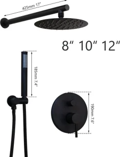 SaniSupreme Yosemite Inbouw Regendoucheset Mat Zwart 25 cm