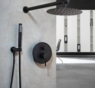SaniSupreme Yosemite Massief Inbouw Regendoucheset Mat Zwart 20 cm