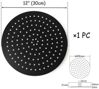 SaniSupreme Yosemite Regendoucheset Inbouw Mat Zwart 30 cm