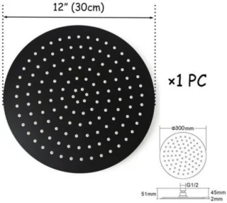 SaniSupreme Yosemite Regendoucheset Inbouw Mat Zwart 30 cm