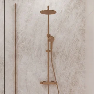 Sanitado Fiora thermostatische regendouche rond mat brons