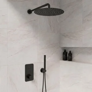 Sanitado Flack Click inbouwdouche met stortdouche en handdouche, mat zwart
