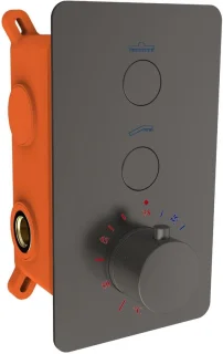 Sanitado Foya Click inbouw douchethermostaat met inbouwbox en afdekplaat in gunmetal