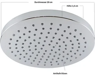 Sanixa JL12RD Regendouchekop rond 20 cm
