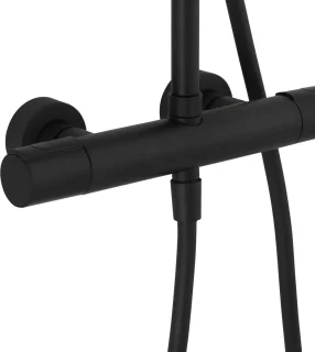 Saqu Dream Regendouche Ø25cm Thermostaat Mat Zwart Rond